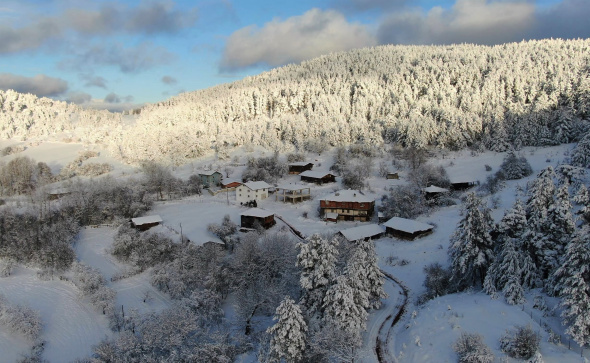 Kastamonu'dan muhteşem kar manzarası (Foto)