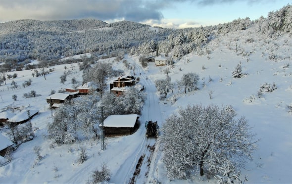 Kastamonu'dan muhteşem kar manzarası (Foto)