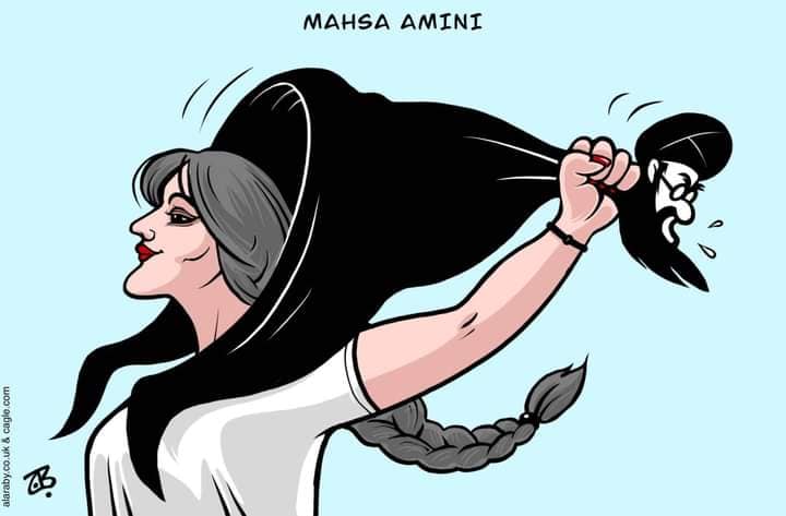 İran rejimini eleştiren Mahsa Amini karikatürleri