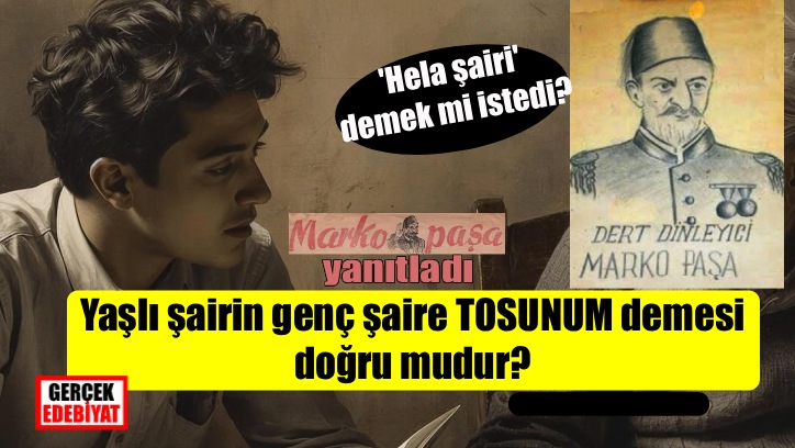 Yaşlı şair genç şaire 'tosunum' derse / Marko Paşa